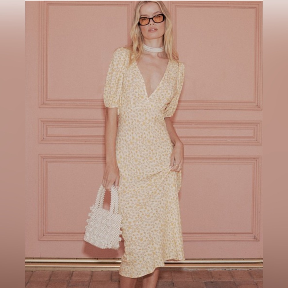 NWT Spell Mossy Bias-Cut Midi Dress-Lemonade Small